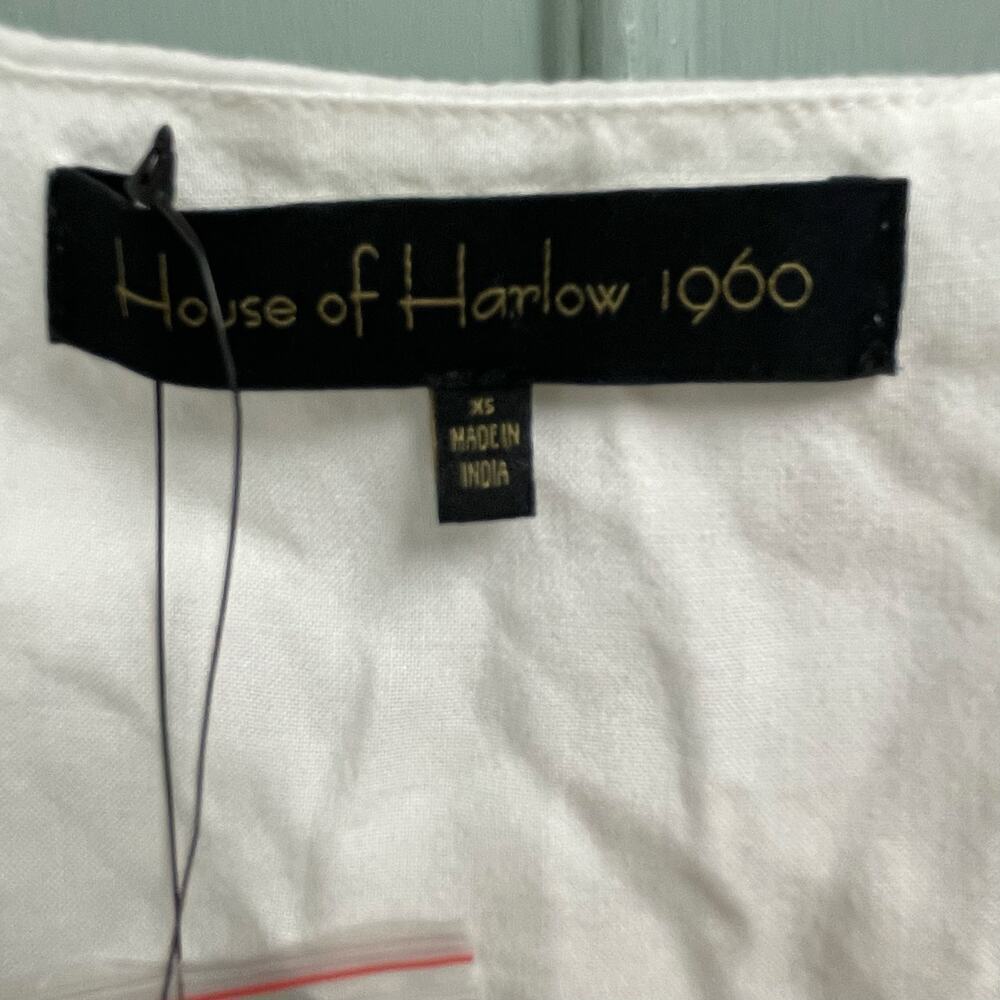 House of Harlow 1960 White Eyelet Button-Front Mini Dress - Picture 5 of 8